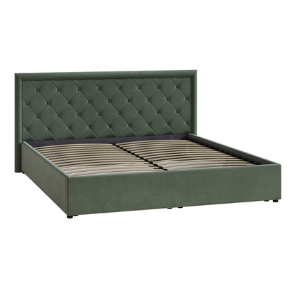 Кровать Марион 180 велюр OCEAN 012 темно-зеленый с ортопедическим основанием и подъемным механизмом (спальное место 180 х 200)