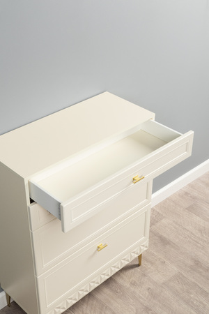 Комод Марион 16.249 слоновая кость С341 PE, слоновая кость 6898 ПВХ, белый PE шагрень