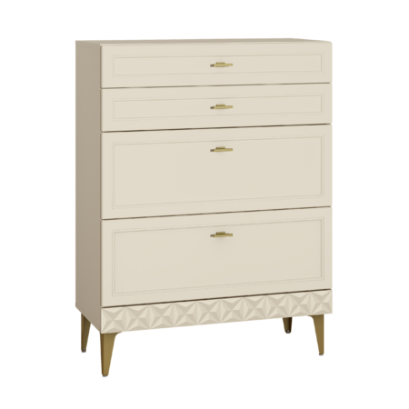 Гостиная Марион композиция 1 слоновая кость С341 PE, слоновая кость 6898 ПВХ, белый PE шагрень (собирается на любую сторону)