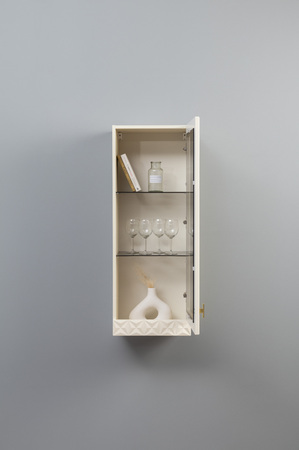 Шкаф навесной Марион 16.334 слоновая кость С341 PE, слоновая кость 6898 ПВХ (собирается на любую сторону)