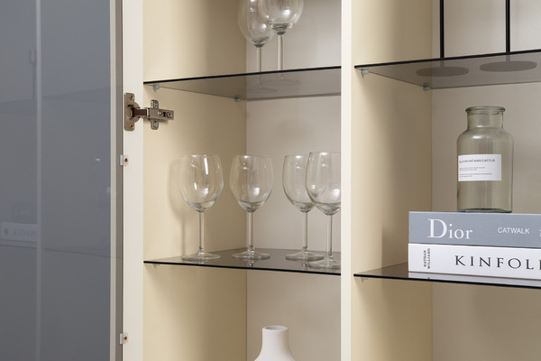 Шкаф-витрина Марион 16.397.02 слоновая кость С341 PE, слоновая кость 6898 ПВХ