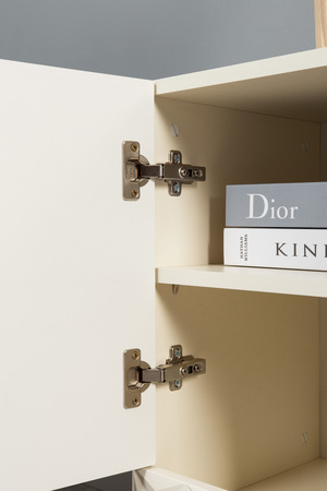 Гостиная Марион композиция 2 слоновая кость С341 PE, слоновая кость 6898 ПВХ, белый PE шагрень (собирается на любую сторону)