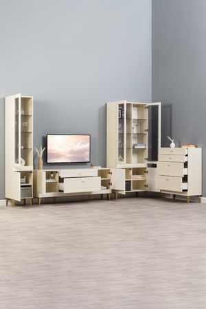 Тумба Марион 16.167 слоновая кость С341 PE, слоновая кость 6898 ПВХ, белый PE шагрень