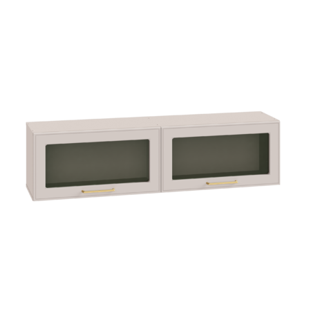 Гостиная Ричфорд композиция 2 с карнизами, кашемир 5981 BS, моно керамика D166-2 ПВХ, белый PE шагрень (собирается на любую сторону)